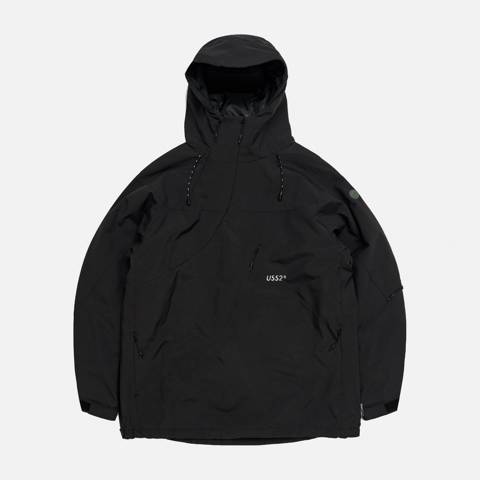 USS2 ビッグシルエット ハイネック フリース 韓国 スノボ スキー ☆韓国の人気☆【USS2】☆Oblique Placket scheme JACKE.T